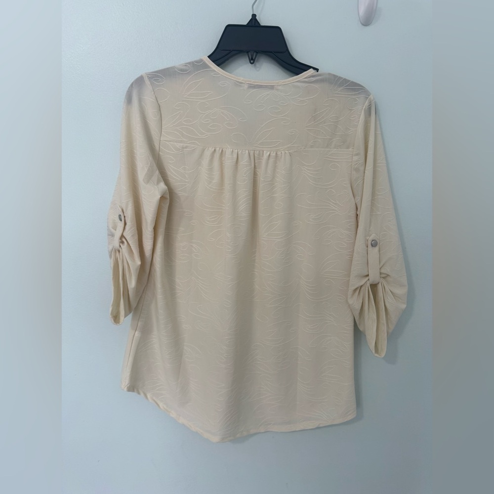 Notations Ivory Blouse With Subtle Pattern - image 2
